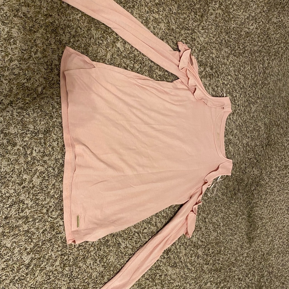 Michael Kors Pink Ruffle Sleeve Women's Top